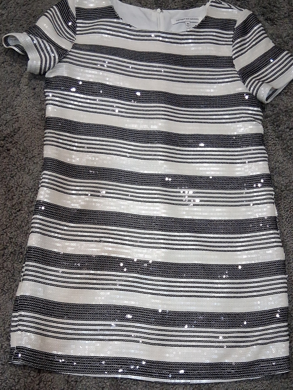Cupcakes & Cashmere White and Black Sequin Mini Dress
